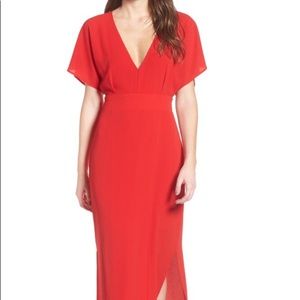 Wayf Carrara Slit Maxi Dress (Red)